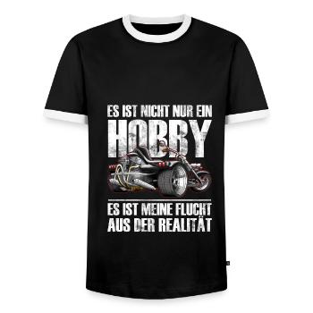 TRIKER HOBBY T-SHIRT - Men's Ringer Shirt - black/white - Front - AI Model Female 172 light (172cm) & AI Model Male 178 light (178cm)