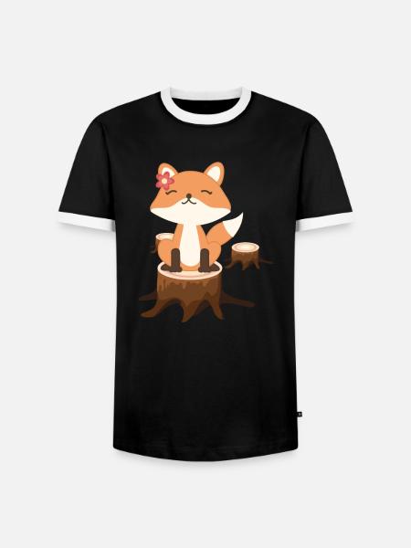 Fox - Men's Ringer Shirt - black/white