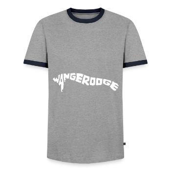 Wangerooge island silhouette contour vacances Mer du Nord - T-shirt contrasté Homme - gris/marine  - Devant - AI Model Female 172 light (172cm) & AI Model Male 178 light (178cm)