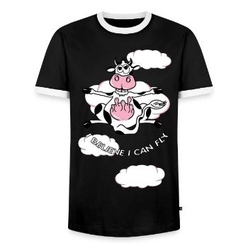 i believe i can fly - Men's Ringer Shirt - black/white - Front - AI Model Female 172 light (172cm) & AI Model Male 178 light (178cm)