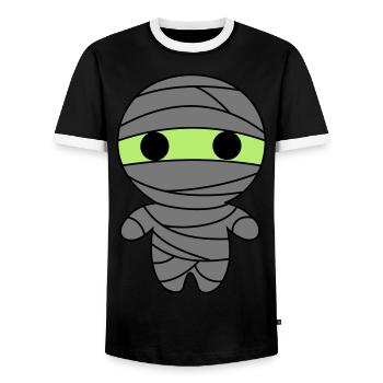 momie - T-shirt contrasté Homme - noir/blanc - Devant - AI Model Female 172 light (172cm) & AI Model Male 178 light (178cm)