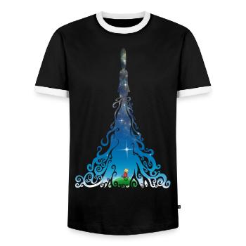 rêves Rocket - T-shirt contrasté Homme - noir/blanc - Devant - AI Model Female 172 light (172cm) & AI Model Male 178 light (178cm)