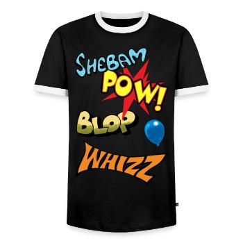 comic strip - T-shirt contrasté Homme - noir/blanc - Devant - AI Model Female 172 light (172cm) & AI Model Male 178 light (178cm)