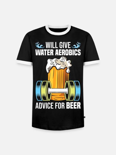Water Aerobics - Männer Kontrast-T-Shirt - Schwarz/Weiß