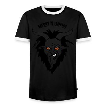 Merry Krampus - Männer Kontrast-T-Shirt - Schwarz/Weiß - Vorne - AI Model Female 172 light (172cm) & AI Model Male 178 light (178cm)