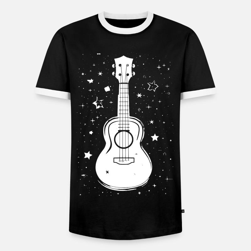 Ukulele Illustration - Men's Ringer Shirt - black/white