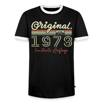 Original 1978 Millésime 1978 Anniversaire Rétro 1978 - T-shirt contrasté Homme - noir/blanc - Devant - AI Model Female 172 light (172cm) & AI Model Male 178 light (178cm)