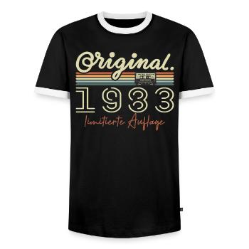 Original 1983 Vintage 1983 Geburtstag Retro 1983 - Männer Kontrast-T-Shirt - Schwarz/Weiß - Vorne - AI Model Female 172 light (172cm) & AI Model Male 178 light (178cm)