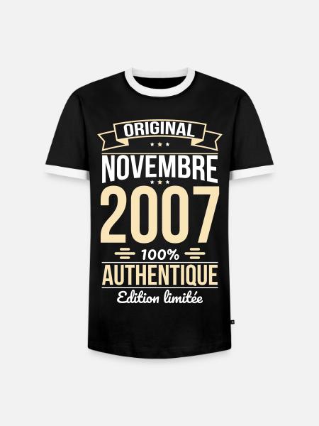 18th Birthday - Original - November 2007 - Men's Ringer Shirt - black/white