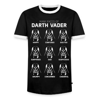 Star Wars Die Vielen Gesichter Von Darth Vader  - Männer Kontrast-T-Shirt - Schwarz/Weiß - Vorne - AI Model Female 172 light (172cm) & AI Model Male 178 light (178cm)