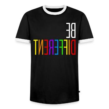 LGBT Gay Pride Lesbian Seien Sie andere Geschenkidee - Männer Kontrast-T-Shirt - Schwarz/Weiß - Vorne - AI Model Female 172 light (172cm) & AI Model Male 178 light (178cm)