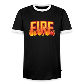 Halloween Fire Hot Matching Gift Partie 2 - T-shirt contrasté Homme - noir/blanc - Devant - AI Model Female 172 light (172cm) & AI Model Male 178 light (178cm)