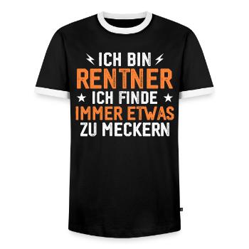 Pensioners always something to complain about funny - Men's Ringer Shirt - black/white - Front - AI Model Female 172 light (172cm) & AI Model Male 178 light (178cm)