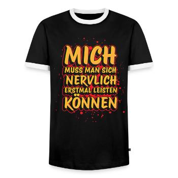 Lustiger Spruch Humor Geschenkidee Witzig Ironie - Männer Kontrast-T-Shirt - Schwarz/Weiß - Vorne - AI Model Female 172 light (172cm) & AI Model Male 178 light (178cm)
