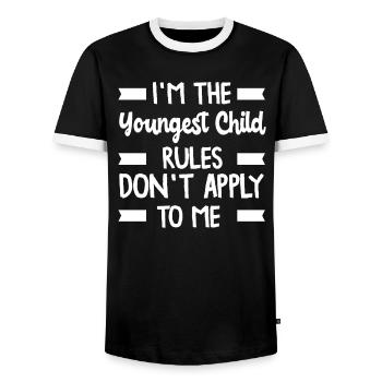 Family Kids Siblings Funny Gift Idea - Men's Ringer Shirt - black/white - Front - AI Model Female 172 light (172cm) & AI Model Male 178 light (178cm)