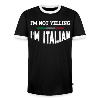 Italian Italian Italy Gift Idea - Men's Ringer Shirt - black/white - Front - AI Model Female 172 light (172cm) & AI Model Male 178 light (178cm)