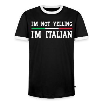 Italian Italian Italy Gift Idea Humor - Men's Ringer Shirt - black/white - Front - AI Model Female 172 light (172cm) & AI Model Male 178 light (178cm)