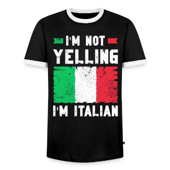 Italian Italian Italy Gift Idea - Men's Ringer Shirt - black/white - Front - AI Model Female 172 light (172cm) & AI Model Male 178 light (178cm)