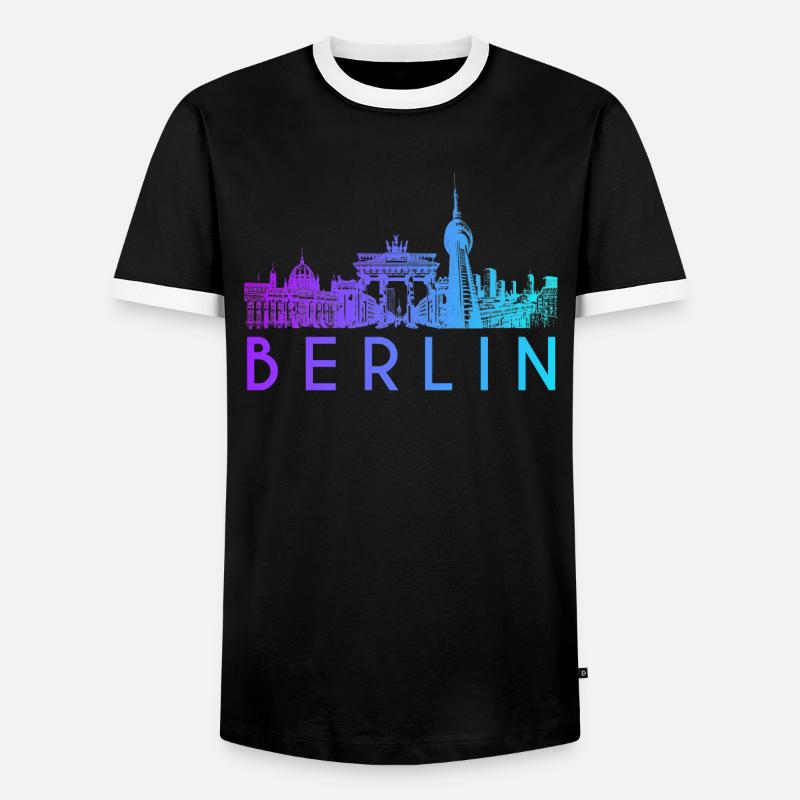 Berlin Skyline - Men's Ringer Shirt - black/white