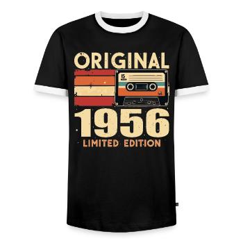 Geburtstag 1956 - Legendär Seit 1956 Geschenk 1956 - Männer Kontrast-T-Shirt - Schwarz/Weiß - Vorne - AI Model Female 172 light (172cm) & AI Model Male 178 light (178cm)