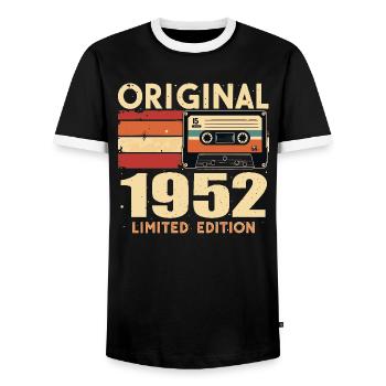 Geburtstag 1952 - Legendär Seit 1952 Geschenk 1952 - Männer Kontrast-T-Shirt - Schwarz/Weiß - Vorne - AI Model Female 172 light (172cm) & AI Model Male 178 light (178cm)