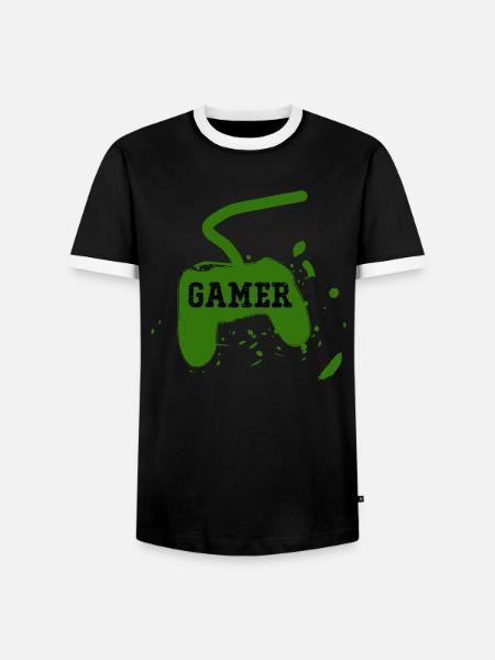 Gamer-Spielkonsole - Männer Kontrast-T-Shirt - Schwarz/Weiß