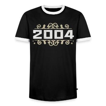 Jahrgang 2004 Retro Geburtstag 2004 Vintage 2004 - Männer Kontrast-T-Shirt - Schwarz/Weiß - Vorne - AI Model Female 172 light (172cm) & AI Model Male 178 light (178cm)