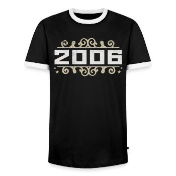 Vintage 2006 Retro Birthday 2006 Vintage 2006 - Men's Ringer Shirt - black/white - Front - AI Model Female 172 light (172cm) & AI Model Male 178 light (178cm)