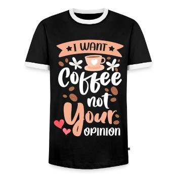 Coffee lovers Energy Espresso Drink - Men's Ringer Shirt - black/white - Front - AI Model Female 172 light (172cm) & AI Model Male 178 light (178cm)