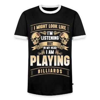 Pool Sports - Men's Ringer Shirt - black/white - Front - AI Model Female 172 light (172cm) & AI Model Male 178 light (178cm)