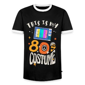 C’est mon effet grunge de costume des années 80 - T-shirt contrasté Homme - noir/blanc - Devant - AI Model Female 172 light (172cm) & AI Model Male 178 light (178cm)