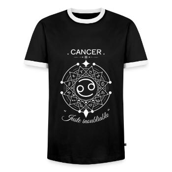 Cancer Juste Inoubliable B - T-shirt contrasté Homme - noir/blanc - Devant - AI Model Female 172 light (172cm) & AI Model Male 178 light (178cm)