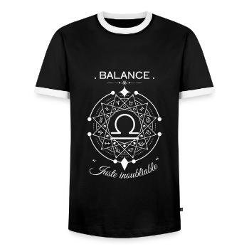 Balance Juste Inoubliable B - T-shirt contrasté Homme - noir/blanc - Devant - AI Model Female 172 light (172cm) & AI Model Male 178 light (178cm)