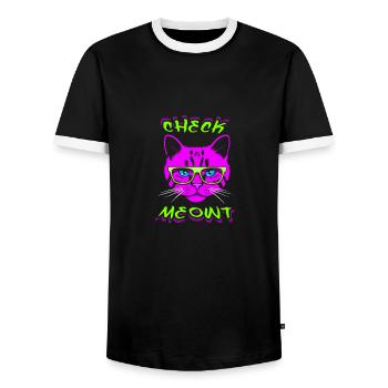 Vérifiez MEOWT - T-shirt contrasté Homme - noir/blanc - Devant - AI Model Female 172 light (172cm) & AI Model Male 178 light (178cm)