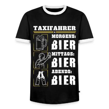Mon quotidien de chauffeur de taxi - T-shirt contrasté Homme - noir/blanc - Devant - AI Model Female 172 light (172cm) & AI Model Male 178 light (178cm)