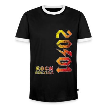 Geburtstag Rock Edition 2001 - Männer Kontrast-T-Shirt - Schwarz/Weiß - Vorne - AI Model Female 172 light (172cm) & AI Model Male 178 light (178cm)