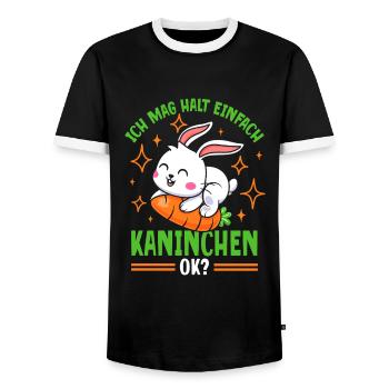 Ich Mag Halt Einfach Kaninchen - Männer Kontrast-T-Shirt - Schwarz/Weiß - Vorne - AI Model Female 172 light (172cm) & AI Model Male 178 light (178cm)