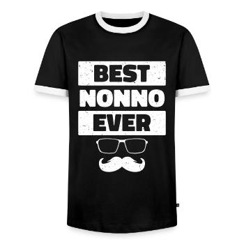 Meilleur Nonno Jamais - T-shirt contrasté Homme - noir/blanc - Devant - AI Model Female 172 light (172cm) & AI Model Male 178 light (178cm)