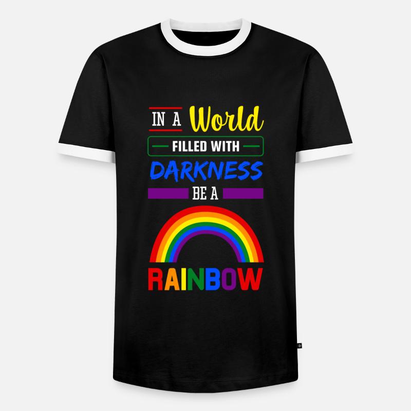 Be A Rainbow - Männer Kontrast-T-Shirt - Schwarz/Weiß