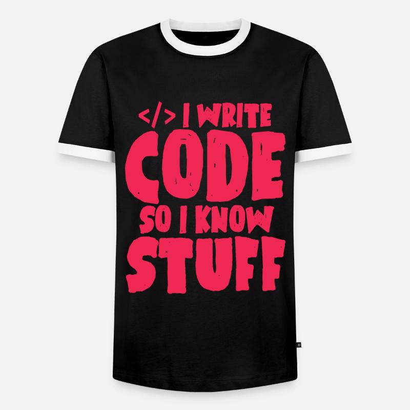 Geek computer nerd - Men's Ringer Shirt - black/white