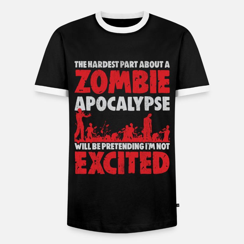Zombie Apokalypse - Männer Kontrast-T-Shirt - Schwarz/Weiß