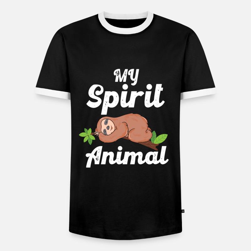 sloth - Men's Ringer Shirt - black/white