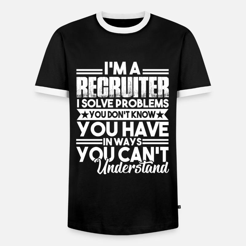 Recruiter I Solve Problems - Men's Ringer Shirt - black/white