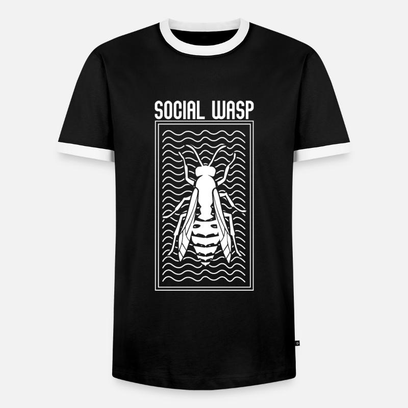 WASP wasp wasp bee - Men's Ringer Shirt - black/white