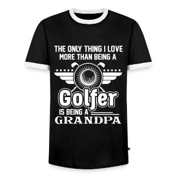 Golf Love Golf Und Opa sein - Männer Kontrast-T-Shirt - Schwarz/Weiß - Vorne - AI Model Female 172 light (172cm) & AI Model Male 178 light (178cm)