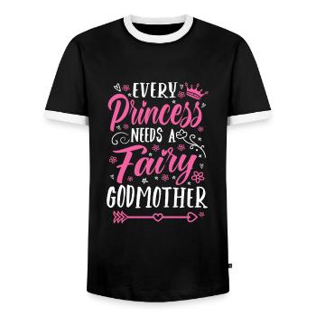Every Princess Needs A Fairy Godmother - Men's Ringer Shirt - black/white - Front - AI Model Female 172 light (172cm) & AI Model Male 178 light (178cm)