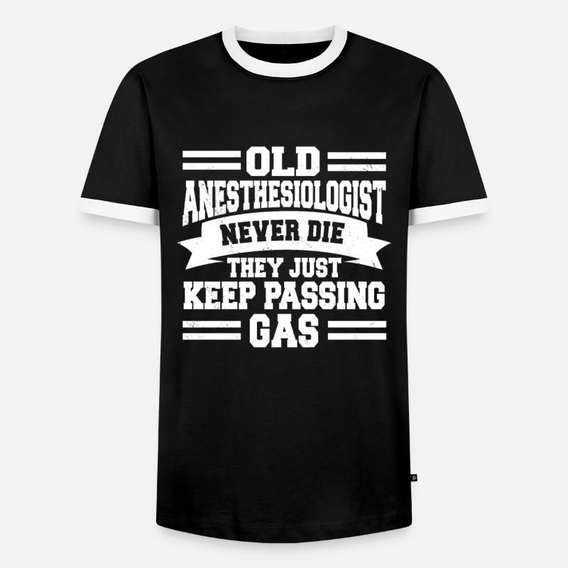 Old Anesthesiologist Never Die - Männer Kontrast-T-Shirt - Schwarz/Weiß
