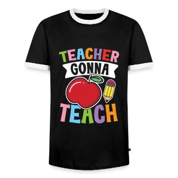 Teacher Gonna Teach - Männer Kontrast-T-Shirt - Schwarz/Weiß - Vorne - AI Model Female 172 light (172cm) & AI Model Male 178 light (178cm)
