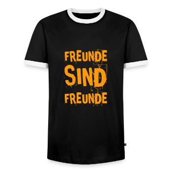 Freunde sind wunderbar - Männer Kontrast-T-Shirt - Schwarz/Weiß - Vorne - AI Model Female 172 light (172cm) & AI Model Male 178 light (178cm)