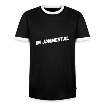 im Jammertal - Männer Kontrast-T-Shirt - Schwarz/Weiß - Vorne - AI Model Female 172 light (172cm) & AI Model Male 178 light (178cm)